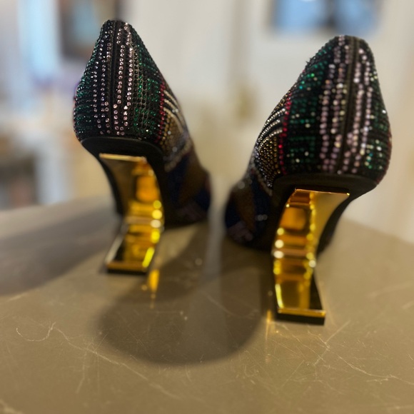 Elegant Multicolor embellished Crystal Stiletto Heels - Picture 6 of 13